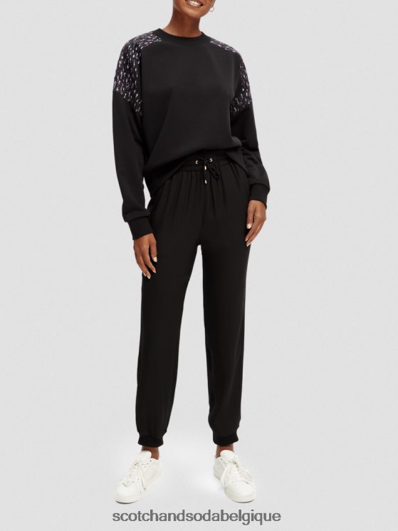 vêtements Scotch & Soda sweat-shirt à empiècement matelassé coupe décontractée- Scotch and Soda Bruxelles noir 6BZRBF210