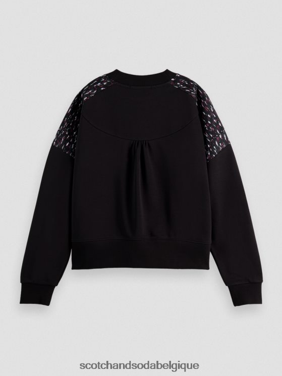 vêtements Scotch & Soda sweat-shirt à empiècement matelassé coupe décontractée- Scotch and Soda Bruxelles noir 6BZRBF210