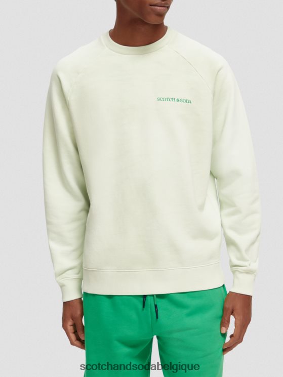 vêtements Scotch & Soda sweat-shirt en coton biologique teint en plante- Scotch and Soda Liﾨﾨge menthe 6BZRBF222