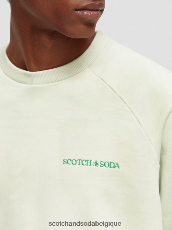 vêtements Scotch & Soda sweat-shirt en coton biologique teint en plante- Scotch and Soda Liﾨﾨge menthe 6BZRBF222