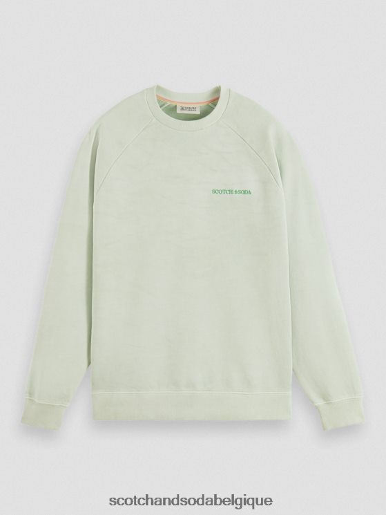 vêtements Scotch & Soda sweat-shirt en coton biologique teint en plante- Scotch and Soda Liﾨﾨge menthe 6BZRBF222