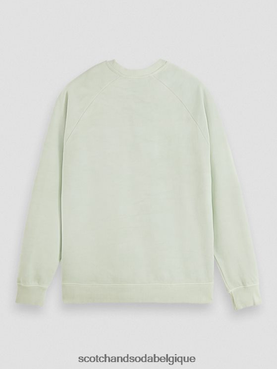 vêtements Scotch & Soda sweat-shirt en coton biologique teint en plante- Scotch and Soda Liﾨﾨge menthe 6BZRBF222