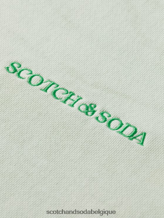 vêtements Scotch & Soda sweat-shirt en coton biologique teint en plante- Scotch and Soda Liﾨﾨge menthe 6BZRBF222