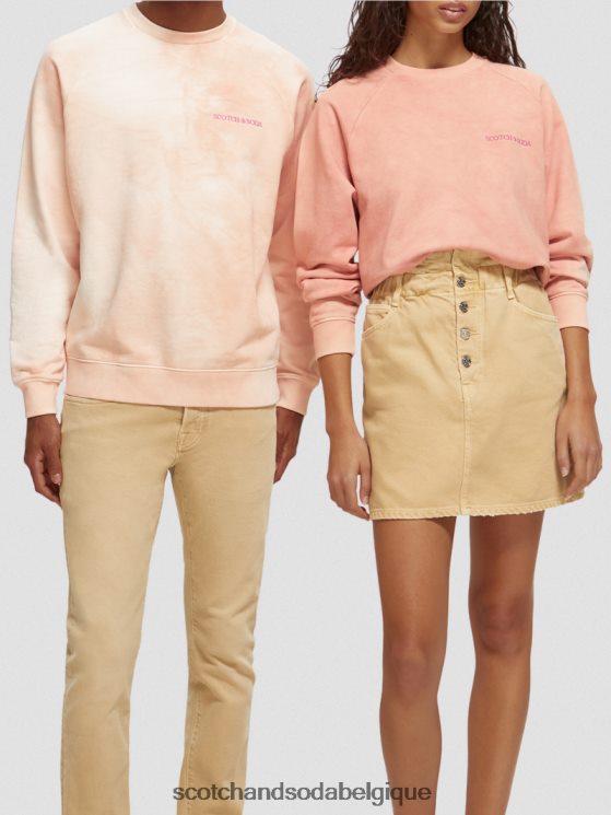 vêtements Scotch & Soda sweat-shirt en coton biologique teint en plante- Scotch and Soda parfum flamant 6BZRBF223