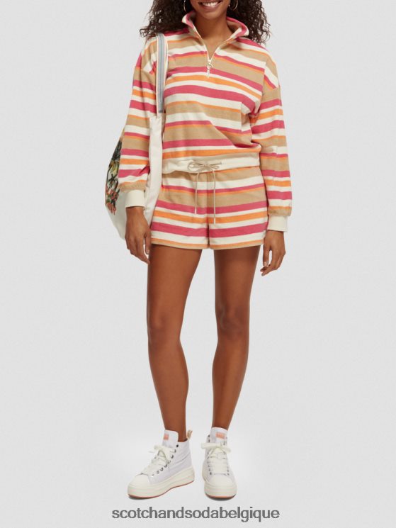 vêtements Scotch & Soda sweat-shirt en tissu éponge à demi-zip- Scotch and Soda parfum vanille blanche 6BZRBF178