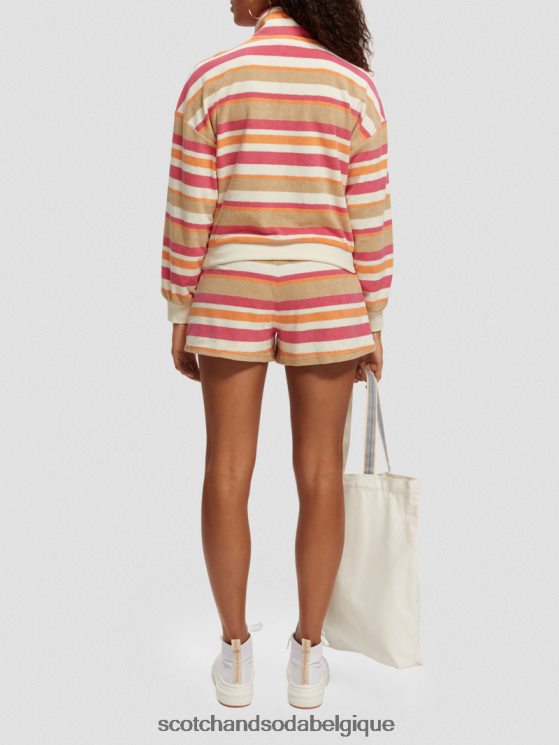 vêtements Scotch & Soda sweat-shirt en tissu éponge à demi-zip- Scotch and Soda parfum vanille blanche 6BZRBF178