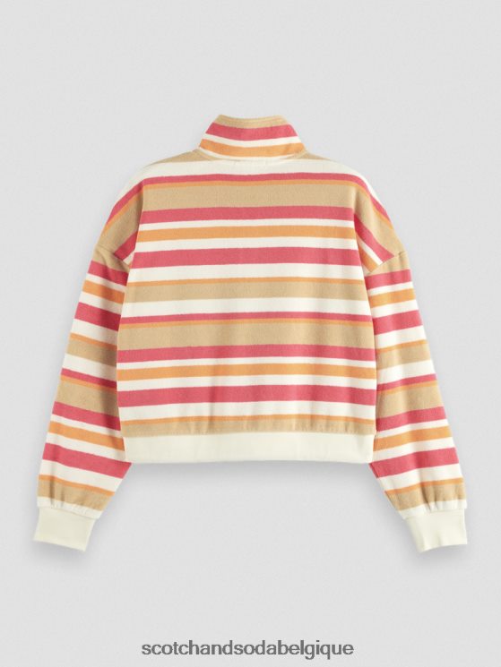 vêtements Scotch & Soda sweat-shirt en tissu éponge à demi-zip- Scotch and Soda parfum vanille blanche 6BZRBF178