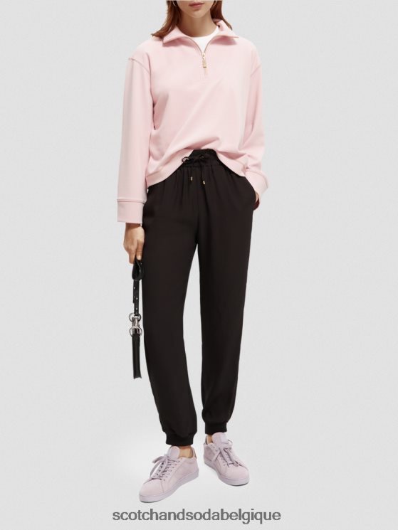 vêtements Scotch & Soda sweat-shirt à manches trompette et demi-zip- Scotch and Soda Belgique lavande 6BZRBF191