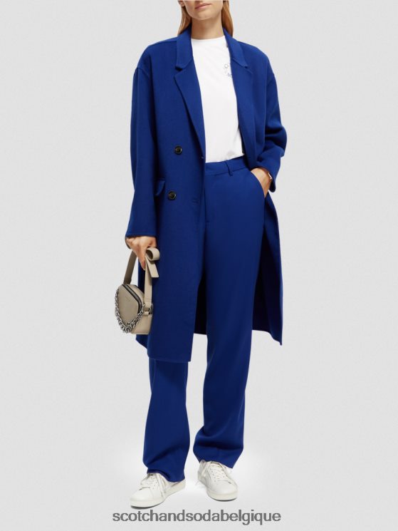 vêtements Scotch & Soda manteau à double boutonnage en laine mélangée- Scotch and Soda femme mélange bleu vif 6BZRBF140