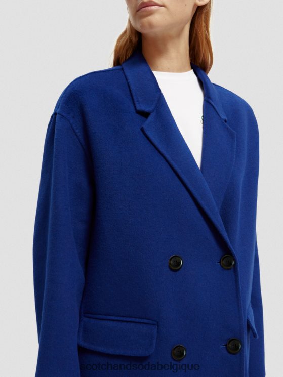 vêtements Scotch & Soda manteau à double boutonnage en laine mélangée- Scotch and Soda femme mélange bleu vif 6BZRBF140