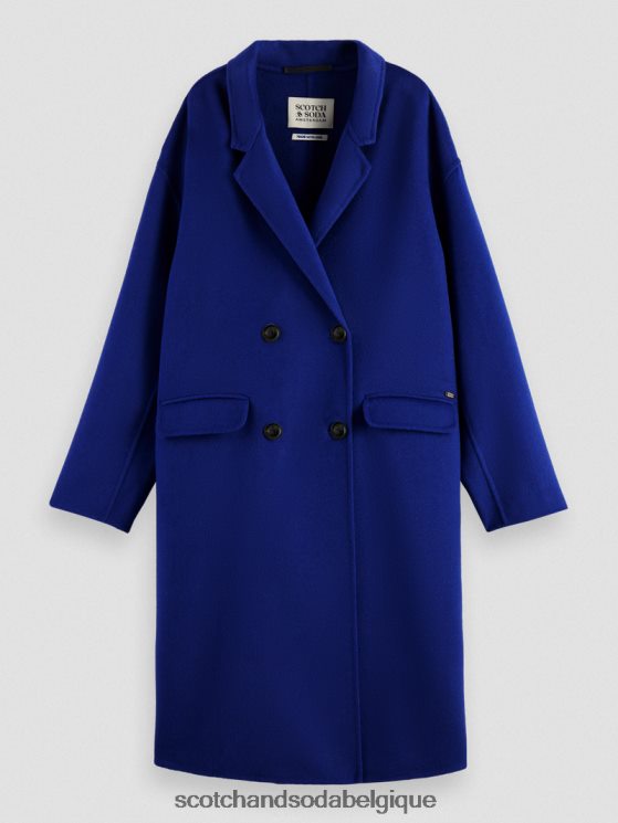 vêtements Scotch & Soda manteau à double boutonnage en laine mélangée- Scotch and Soda femme mélange bleu vif 6BZRBF140