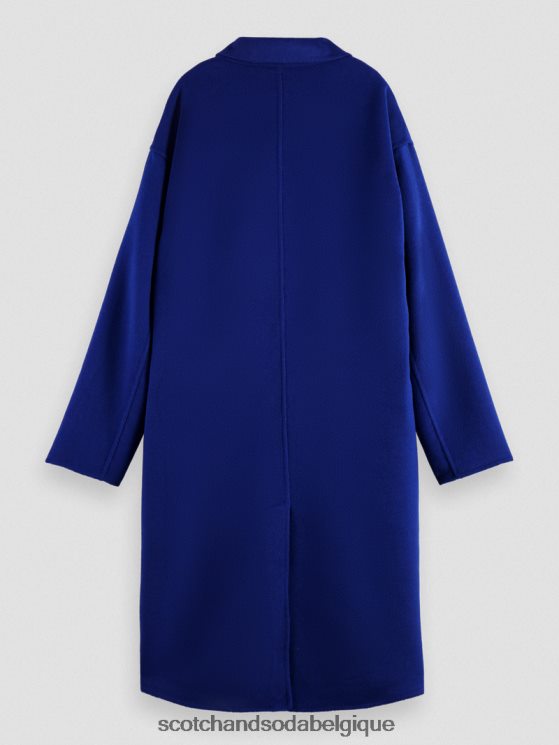 vêtements Scotch & Soda manteau à double boutonnage en laine mélangée- Scotch and Soda femme mélange bleu vif 6BZRBF140