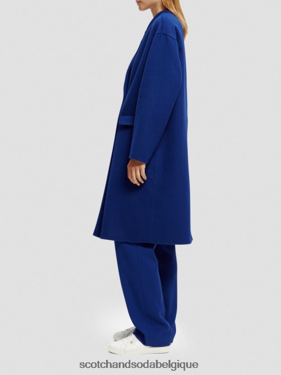vêtements Scotch & Soda manteau à double boutonnage en laine mélangée- Scotch and Soda femme mélange bleu vif 6BZRBF140