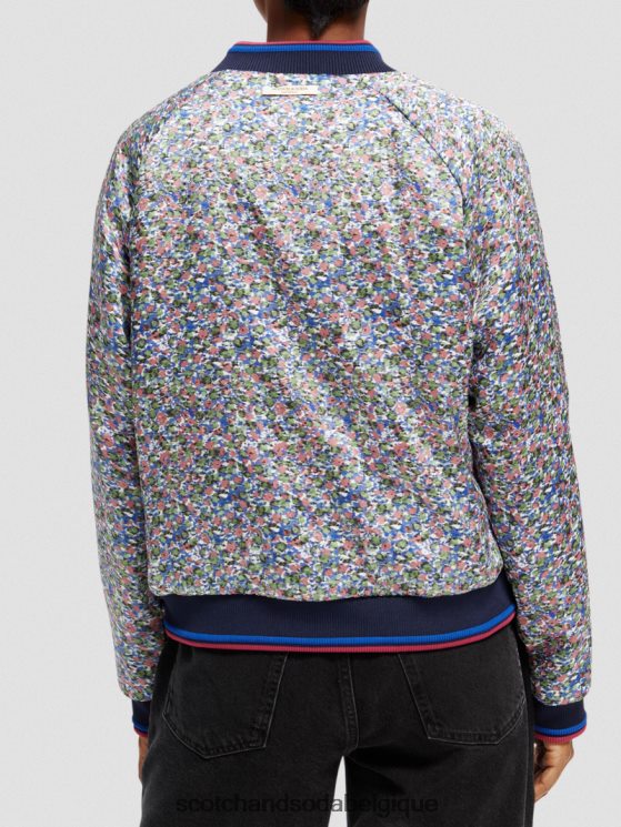 vêtements Scotch & Soda veste bomber matelassée réversible imprimée- Scotch and Soda shop online Rosaria kaki 6BZRBF134