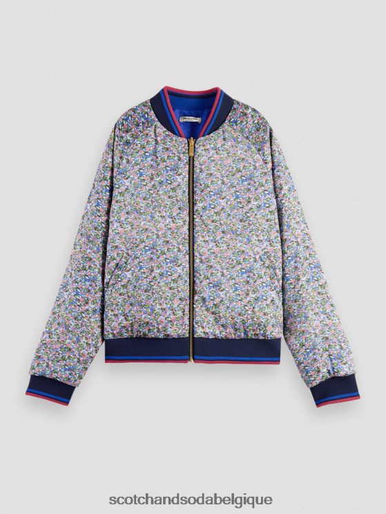 vêtements Scotch & Soda veste bomber matelassée réversible imprimée- Scotch and Soda shop online Rosaria kaki 6BZRBF134