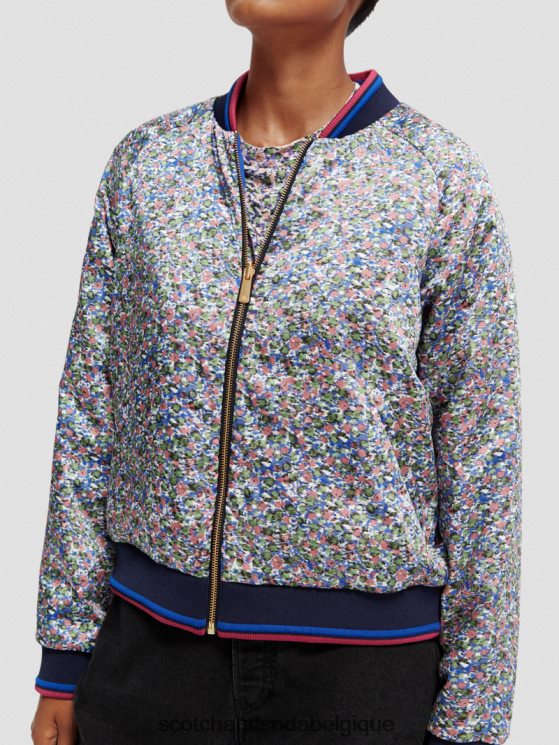 vêtements Scotch & Soda veste bomber matelassée réversible imprimée- Scotch and Soda shop online Rosaria kaki 6BZRBF134