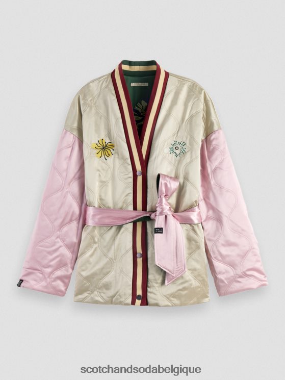 vêtements Scotch & Soda veste bomber réversible style kimono à broderies- Scotch and Soda Liﾨﾨge militaire 6BZRBF132
