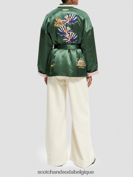 vêtements Scotch & Soda veste bomber réversible style kimono à broderies- Scotch and Soda Liﾨﾨge militaire 6BZRBF132