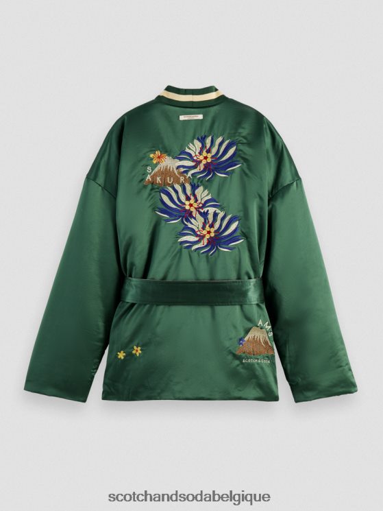 vêtements Scotch & Soda veste bomber réversible style kimono à broderies- Scotch and Soda Liﾨﾨge militaire 6BZRBF132