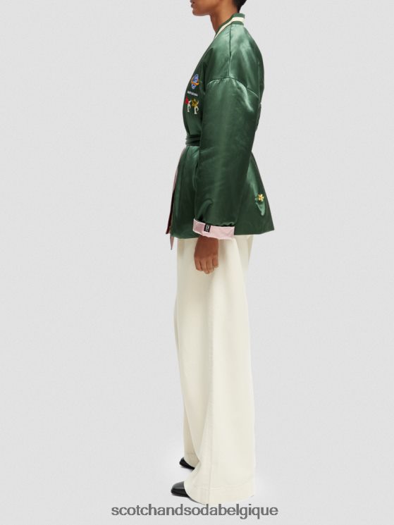 vêtements Scotch & Soda veste bomber réversible style kimono à broderies- Scotch and Soda Liﾨﾨge militaire 6BZRBF132