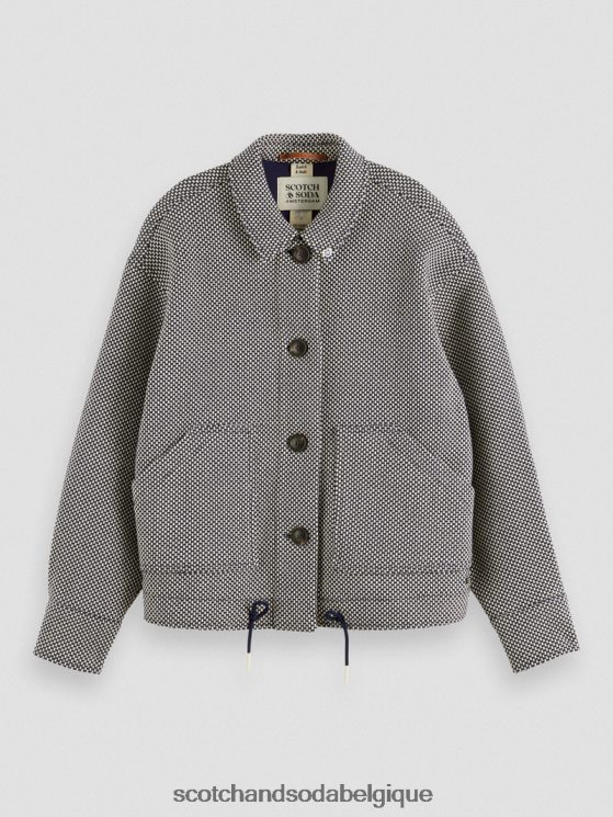 vêtements Scotch & Soda veste tissée en boucles- Scotch and Soda outlet marine 6BZRBF136