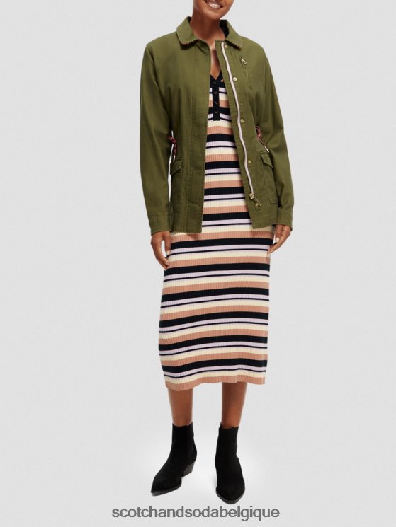 vêtements Scotch & Soda veste utilitaire de travail en coton biologique- Scotch and Soda Namur vert armée 6BZRBF139