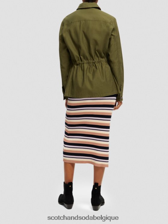 vêtements Scotch & Soda veste utilitaire de travail en coton biologique- Scotch and Soda Namur vert armée 6BZRBF139