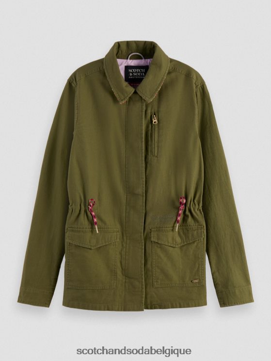 vêtements Scotch & Soda veste utilitaire de travail en coton biologique- Scotch and Soda Namur vert armée 6BZRBF139