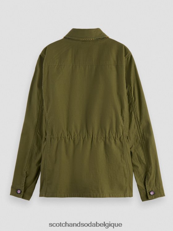 vêtements Scotch & Soda veste utilitaire de travail en coton biologique- Scotch and Soda Namur vert armée 6BZRBF139