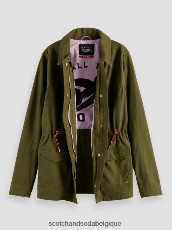 vêtements Scotch & Soda veste utilitaire de travail en coton biologique- Scotch and Soda Namur vert armée 6BZRBF139