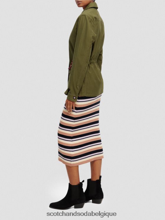 vêtements Scotch & Soda veste utilitaire de travail en coton biologique- Scotch and Soda Namur vert armée 6BZRBF139