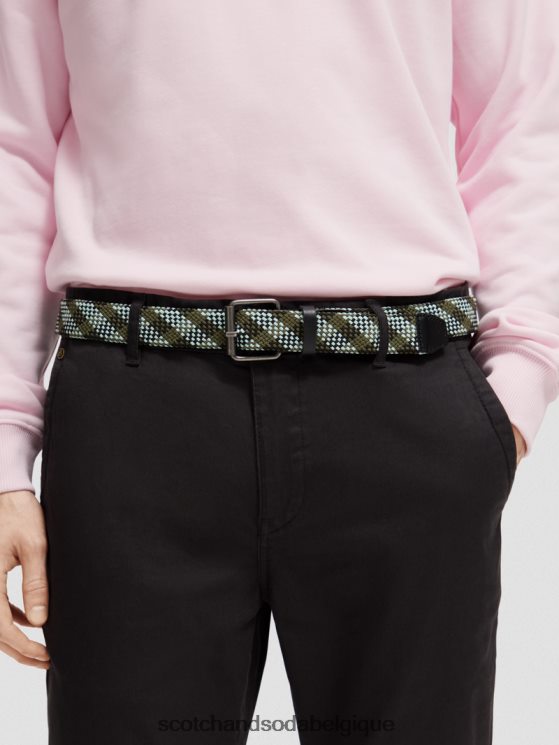accessoires Scotch & Soda ceinture à bande à finitions en cuir- Scotch and Soda Namur combo b 6BZRBF715