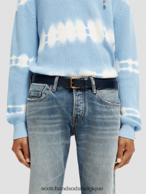 accessoires Scotch & Soda ceinture en cuir- Scotch and Soda Bruxelles marin 6BZRBF723