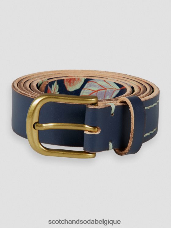 accessoires Scotch & Soda ceinture en cuir- Scotch and Soda Liﾨﾨge marine 6BZRBF717