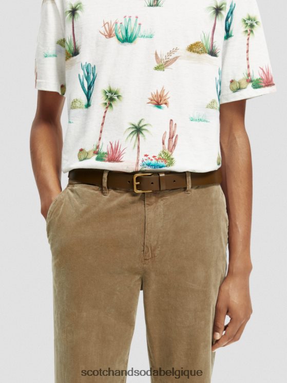 accessoires Scotch & Soda ceinture en cuir- Scotch and Soda outlet kaki 6BZRBF721