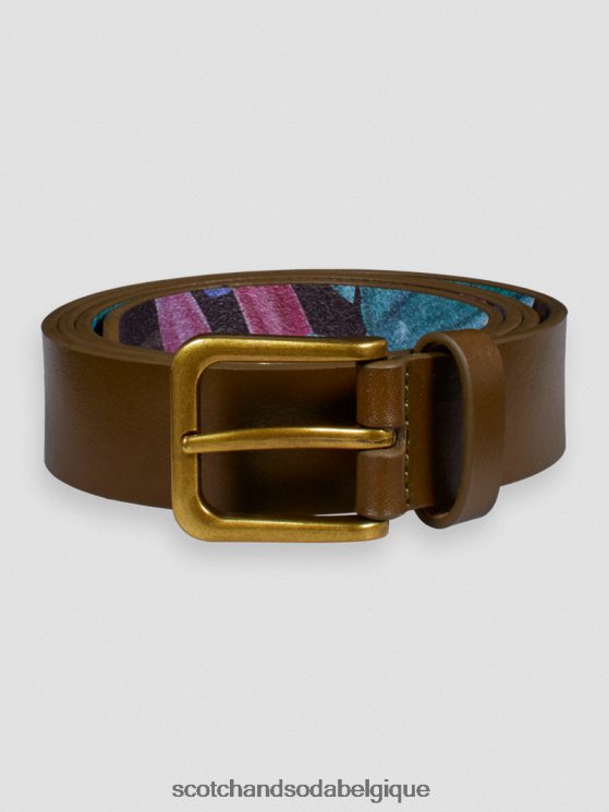 accessoires Scotch & Soda ceinture en cuir- Scotch and Soda outlet kaki 6BZRBF721