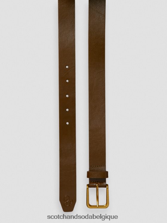 accessoires Scotch & Soda ceinture en cuir- Scotch and Soda outlet kaki 6BZRBF721