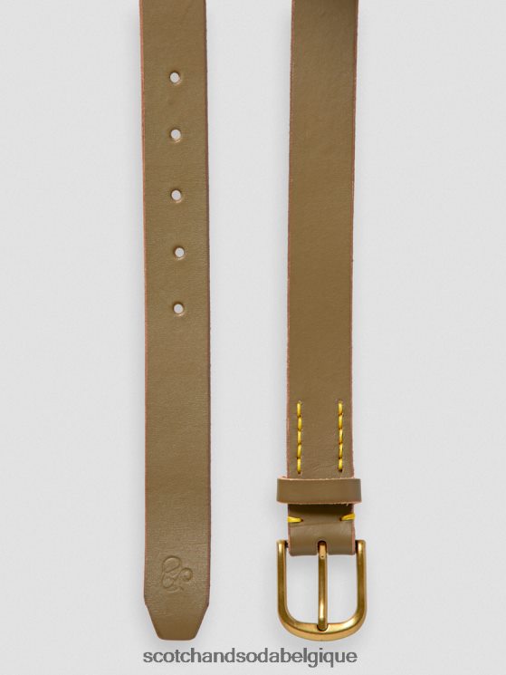 accessoires Scotch & Soda ceinture en cuir- Scotch and Soda parfum kaki 6BZRBF718