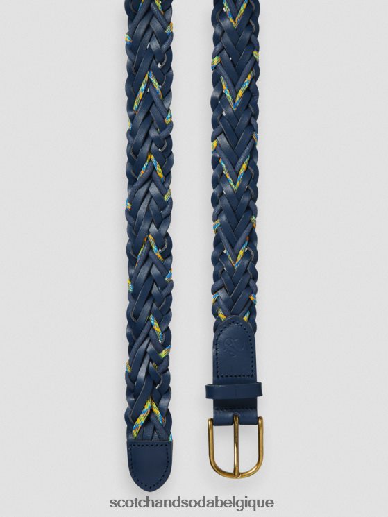 accessoires Scotch & Soda ceinture en cuir tressé et cordon- Scotch and Soda shop near me marin 6BZRBF720