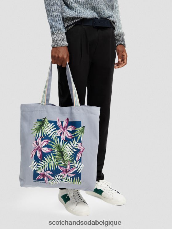 accessoires Scotch & Soda sac fourre-tout en toile- Scotch and Soda Bruxelles gris clair 6BZRBF705