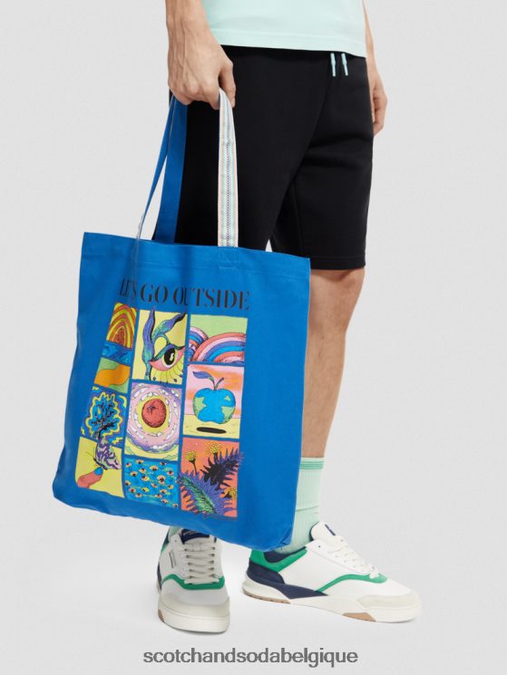 accessoires Scotch & Soda sac fourre-tout en toile- Scotch and Soda outlet iris bleu 6BZRBF703