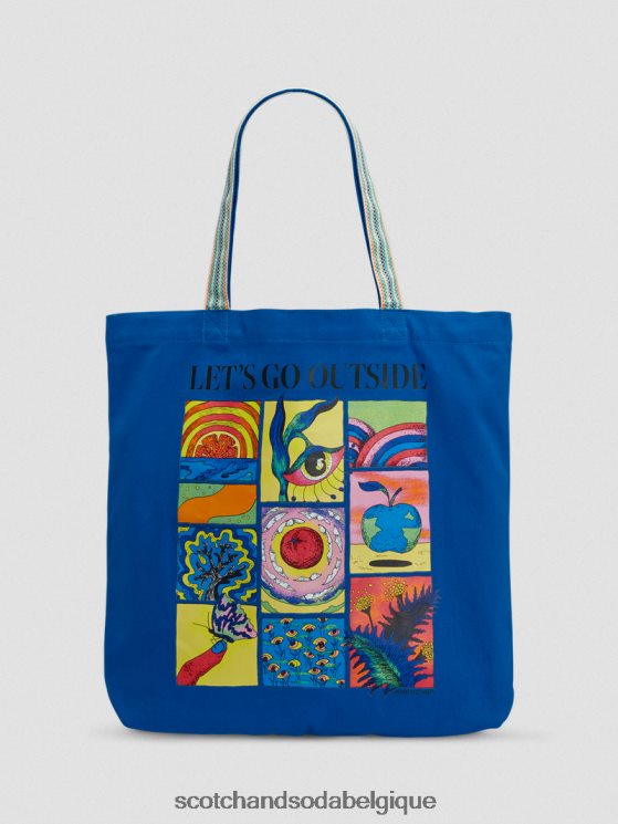 accessoires Scotch & Soda sac fourre-tout en toile- Scotch and Soda outlet iris bleu 6BZRBF703