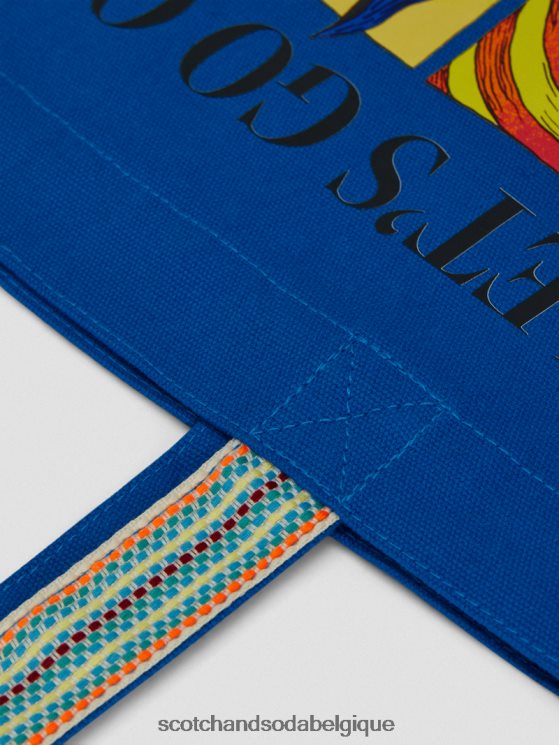 accessoires Scotch & Soda sac fourre-tout en toile- Scotch and Soda outlet iris bleu 6BZRBF703