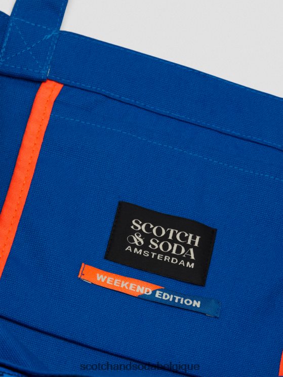 accessoires Scotch & Soda sac fourre-tout en toile- Scotch and Soda outlet iris bleu 6BZRBF703