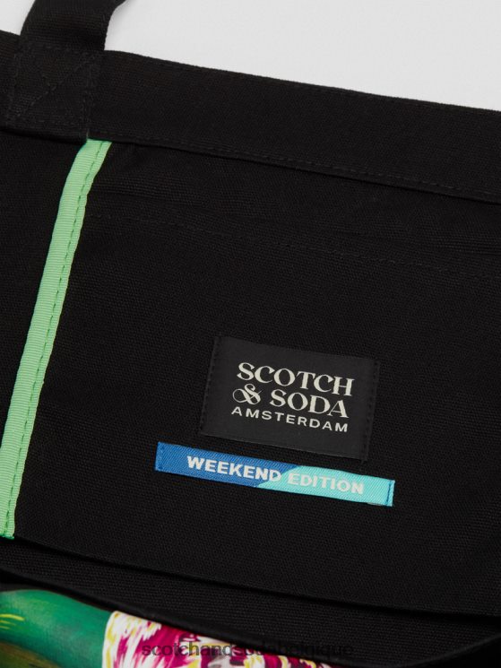 accessoires Scotch & Soda sac fourre-tout en toile- Scotch and Soda parfum noir 6BZRBF700
