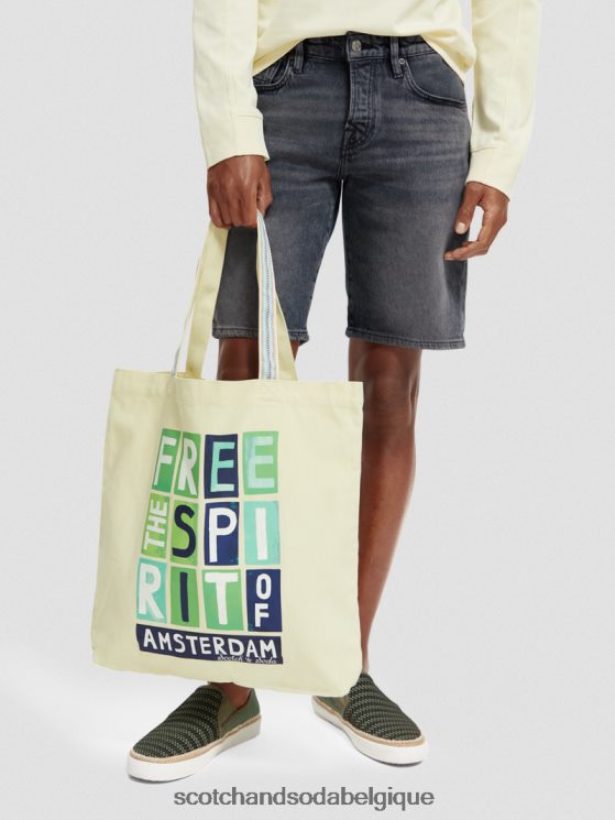 accessoires Scotch & Soda sac fourre-tout en toile- Scotch and Soda shop near me jonquille 6BZRBF702