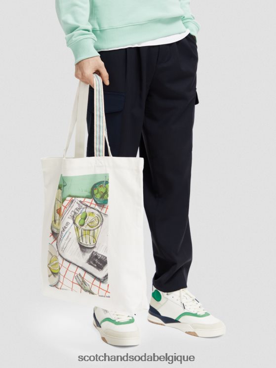 accessoires Scotch & Soda sac fourre-tout en toile- Scotch and Soda shop online blanc 6BZRBF701