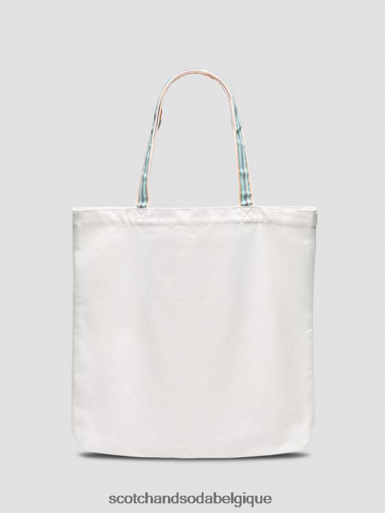 accessoires Scotch & Soda sac fourre-tout en toile- Scotch and Soda shop online blanc 6BZRBF701