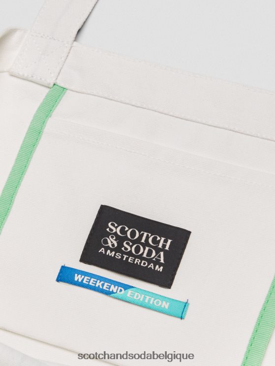 accessoires Scotch & Soda sac fourre-tout en toile- Scotch and Soda shop online blanc 6BZRBF701