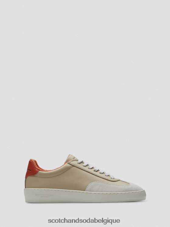 chaussure Scotch & Soda sneaker plakka en cuir et daim- Scotch and Soda Namur sable multi 6BZRBF697